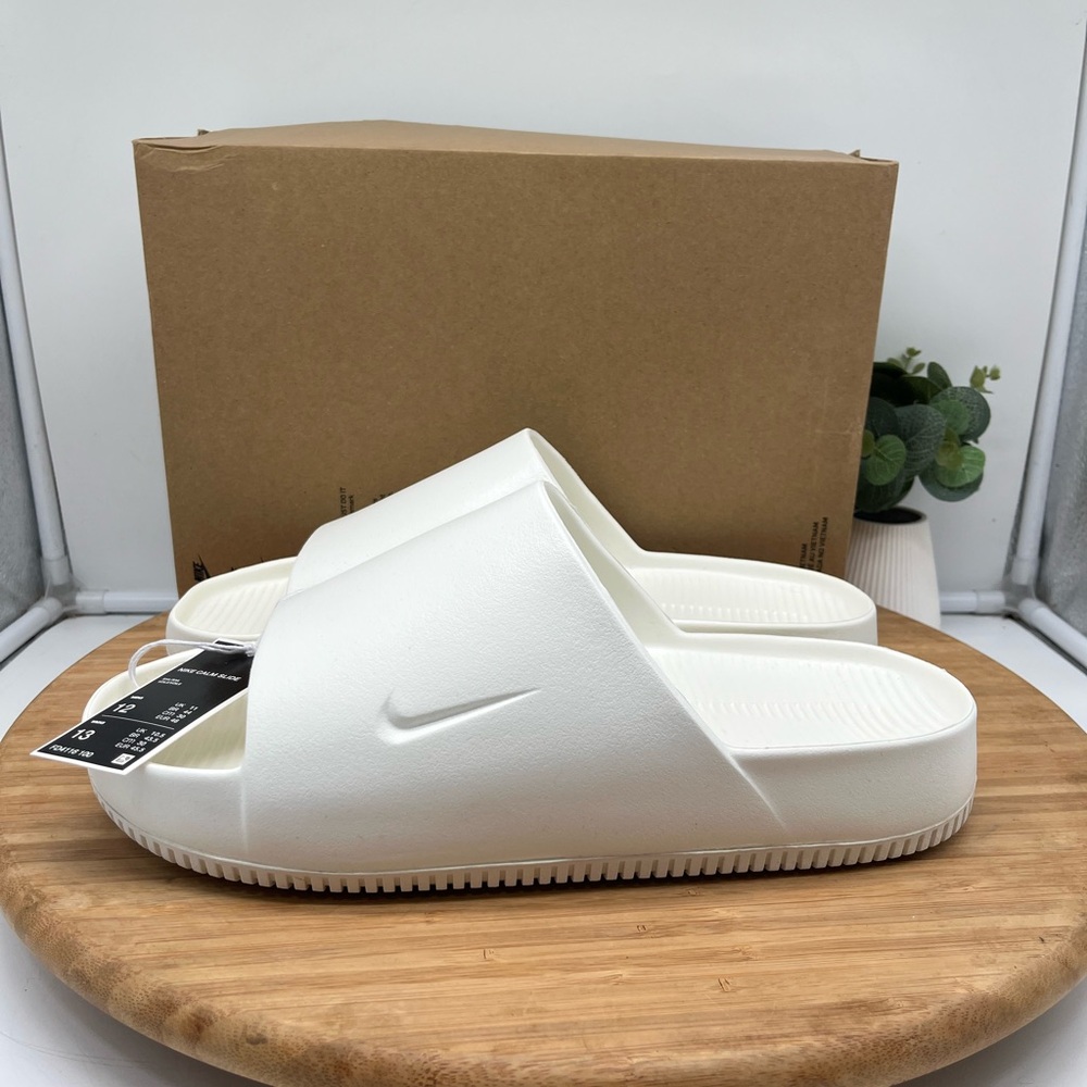 NEW Nike Calm Slide Slides Sandals Slippers White Sail FD4116-100 Men's SZ 12
